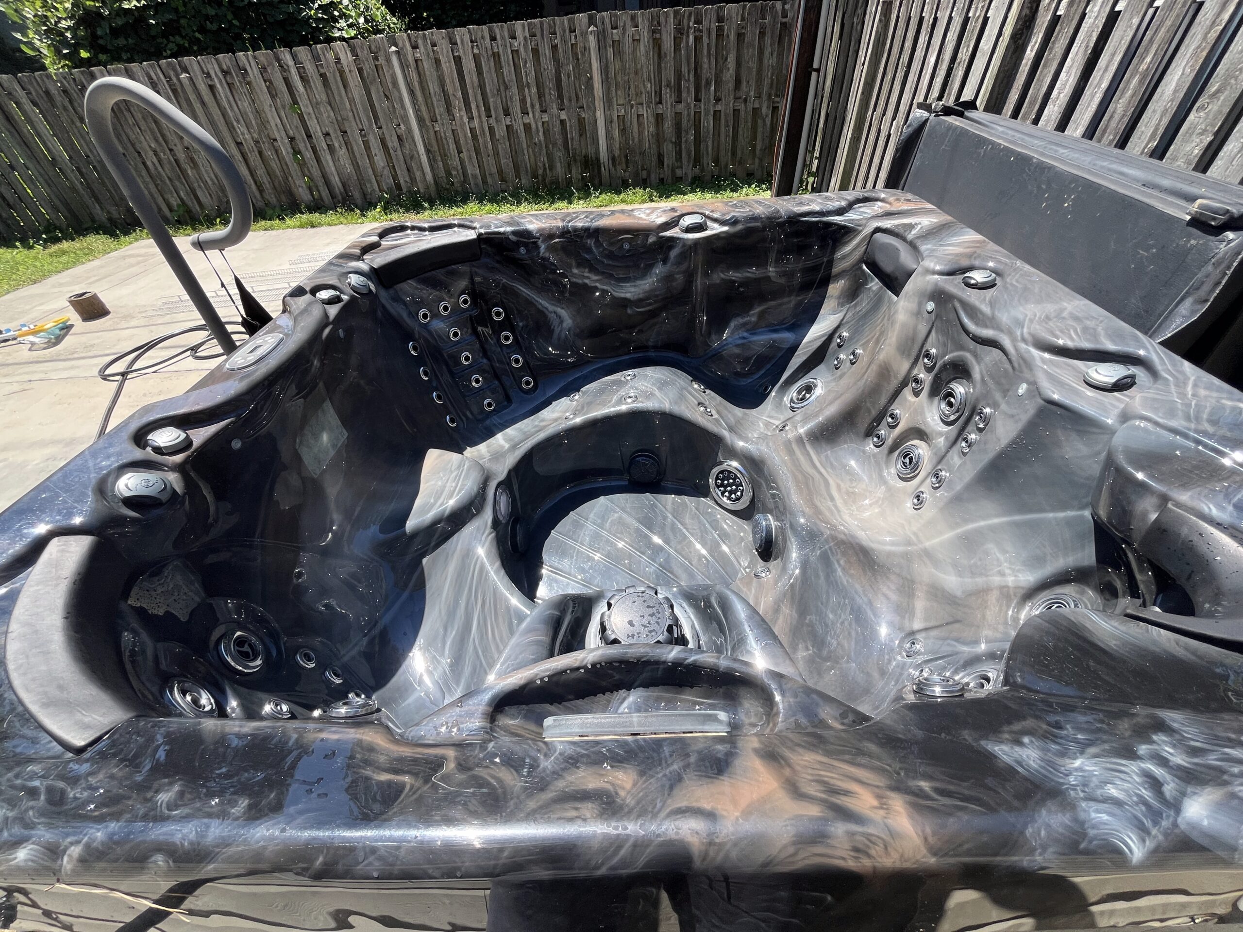 Clean, sparkly, hot tub